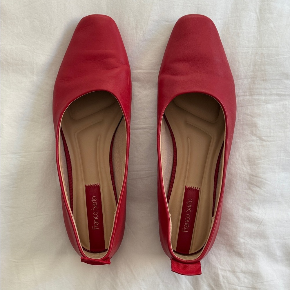 Franco Sarto Red Ballet Flats size 10